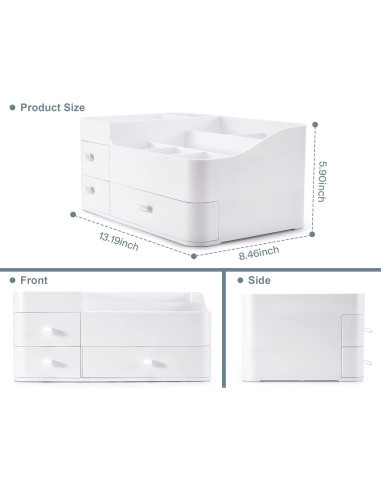Organizador de Maquillaje Grande ONXE - 33.5x21.5x15 cm - Blanco