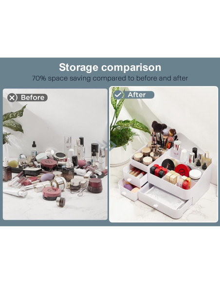 Organizador de Maquillaje Grande ONXE - 33.5x21.5x15 cm - Blanco Organizador de Maquillaje Grande ONXE - 33.5x21.5x15 cm - Blanco