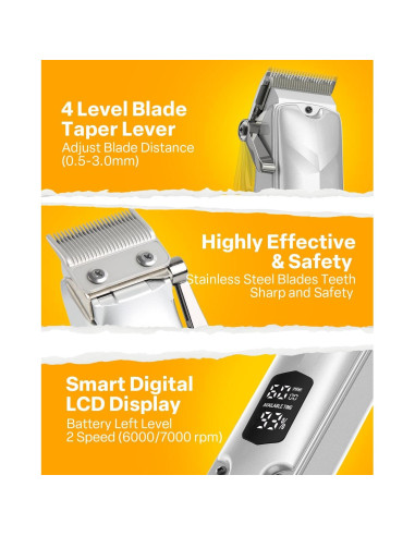 Cortadora de Pelo de Mascotas Masagotti PT810 Inalámbrica 2600mA