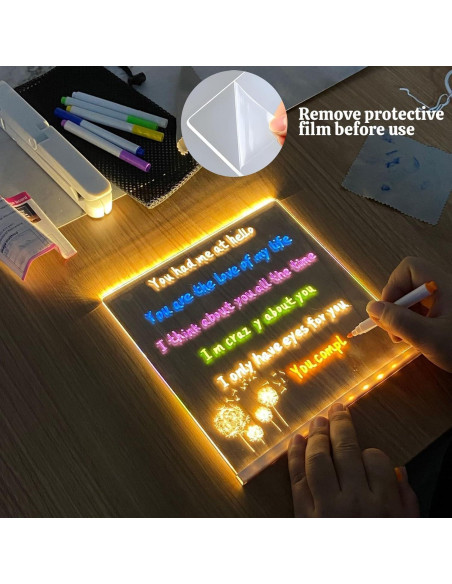 Tablero de Borrado en Seco LED TONBOOT 20x20 cm con 7 Marcadores Tablero de Borrado en Seco LED TONBOOT 20x20 cm con 7 Marcadores