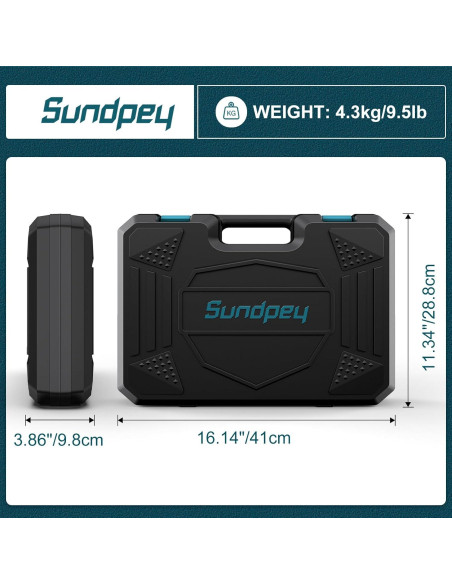 Kit de Herramientas Sundpey 206 Piezas con Taladro Inalámbrico 12V Kit de Herramientas Sundpey 206 Piezas con Taladro Inalámbrico 12V