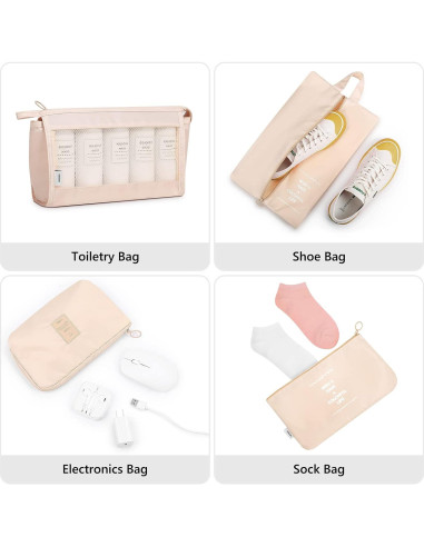 Mossio 9 Set Cubos de Embalaje y Bolsas de Viaje - Beige