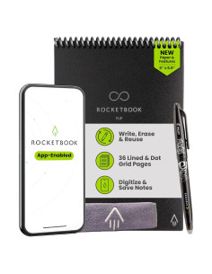 Rocketbook Flip Cuaderno Inteligente Reutilizable Negro 15.24x22.35 cm