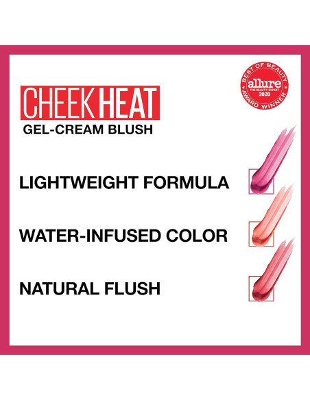 Rubor en Gel-Crema Maybelline Cheek Heat 8 ml Toque Rosa Rubor en Gel-Crema Maybelline Cheek Heat 8 ml Toque Rosa