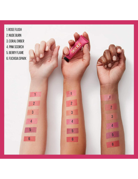 Rubor en Gel-Crema Maybelline Cheek Heat 8 ml Toque Rosa Rubor en Gel-Crema Maybelline Cheek Heat 8 ml Toque Rosa