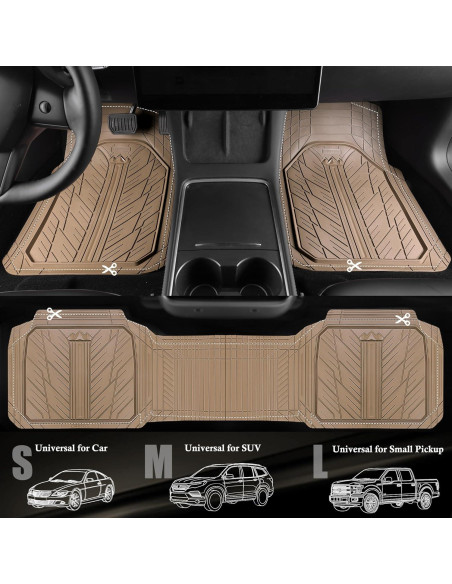 Mats de Suelo de Goma CAR PASS Beige Universales Recortables Mats de Suelo de Goma CAR PASS Beige Universales Recortables