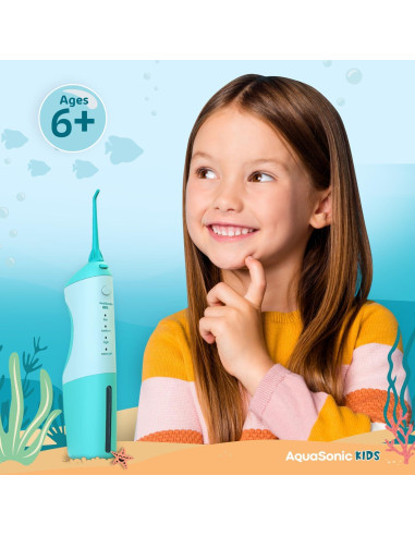 Irrigador Dental Infantil AquaSonic Azul 4 Modos 6+ Años