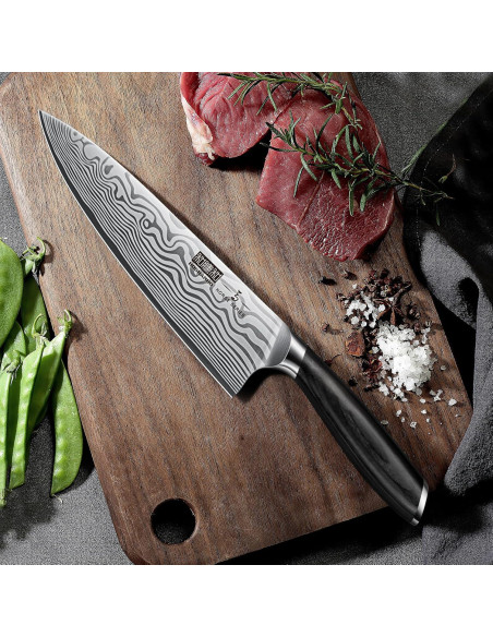 Cuchillo de Chef HOSHANHO 20.32 cm Acero Alto Carbono Pakkawood Cuchillo de Chef HOSHANHO 20.32 cm Acero Alto Carbono Pakkawood