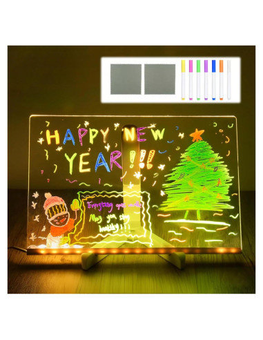 Tablero de Notas LED JBEIY 30x20 cm Acrílico Iluminado
