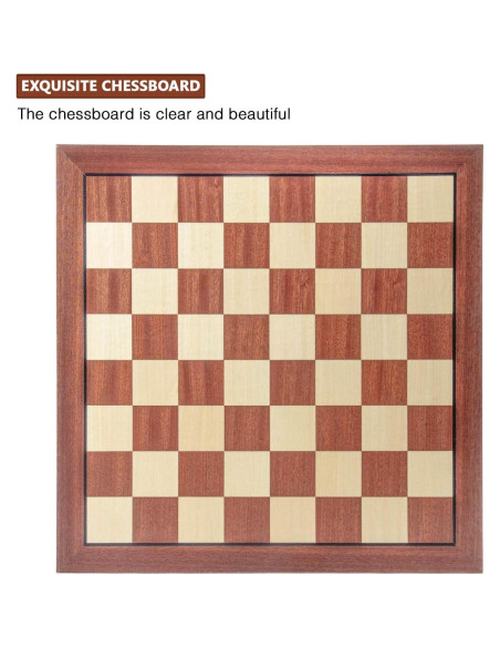 Tablero de Ajedrez de Madera AMEROUS 43x43 cm Profesional Tablero de Ajedrez de Madera AMEROUS 43x43 cm Profesional