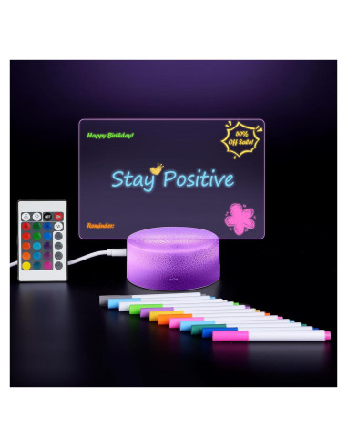 Tablero de Borrado en Seco LED Glowmo - Acrílico Transparente