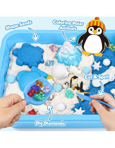 Kit de Bin Sensorial G.C Ártico 108 Piezas para Niños 3-8 Años