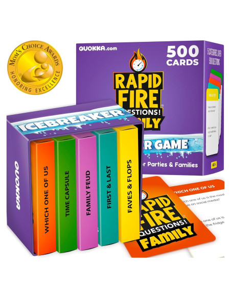 Juego de Cartas de Conversación QUOKKA Familiar Premium - 500 Preguntas Juego de Cartas de Conversación QUOKKA Familiar Premium - 500 Preguntas