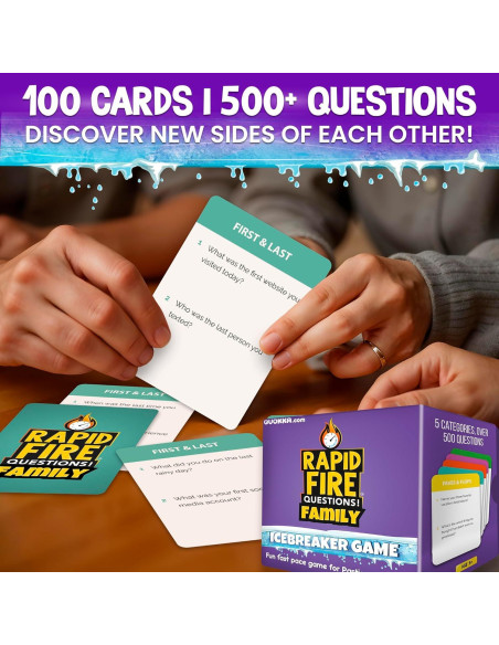 Juego de Cartas de Conversación QUOKKA Familiar Premium - 500 Preguntas Juego de Cartas de Conversación QUOKKA Familiar Premium - 500 Preguntas