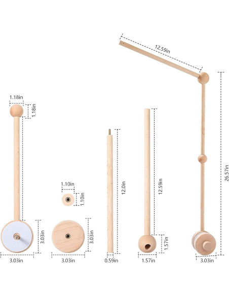Soporte de Móvil para Cuna de Bebé de Madera con Música Soporte de Móvil para Cuna de Bebé de Madera con Música