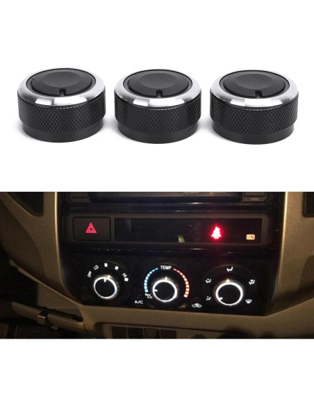 Perillas de Aire Acondicionado Acouto para Tacoma 2002-2014 - 3 Piezas Perillas de Aire Acondicionado Acouto para Tacoma 2002-2014 - 3 Piezas
