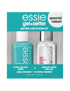Kit de Esmalte de Uñas Essie Gel Setter Azul Aqua 13 ml