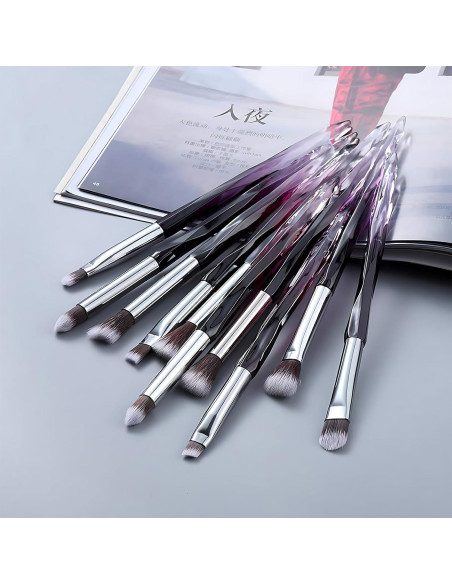 Set de 10 Pinceles de Maquillaje para Ojos Kingtree con Cerdas Sintéticas Set de 10 Pinceles de Maquillaje para Ojos Kingtree con Cerdas Sintéticas