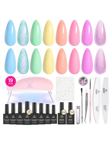 Kit de Esmalte de Uñas en Gel Beetles 19 Piezas Primavera