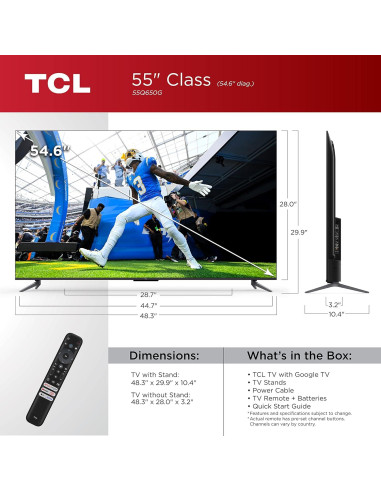 Televisor Inteligente TCL Q6 QLED 4K 55" con Google TV