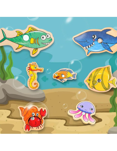 Juego de Pesca Magnético ONEST 34 Piezas para Niños