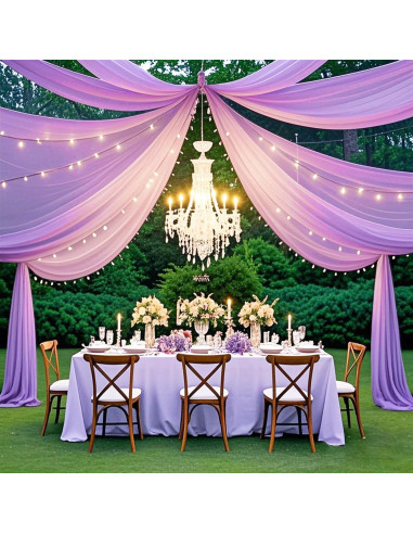 Cortinas de Techo FUHSY Lavanda 1.5m x 6m 2 Paneles Boda