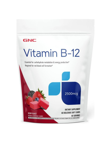 Suplemento de Vitamina B12 GNC 2500mcg 60 Masticables