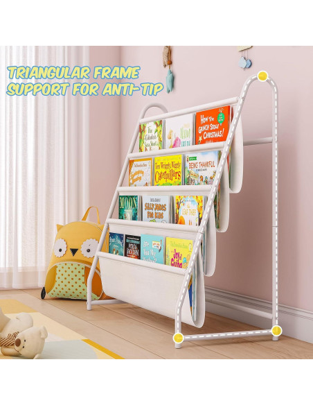 Estantería para Niños Tatub 4 Niveles Tela Oxford Blanca Estantería para Niños Tatub 4 Niveles Tela Oxford Blanca
