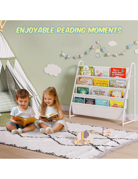 Estantería para Niños Tatub 4 Niveles Tela Oxford Blanca Estantería para Niños Tatub 4 Niveles Tela Oxford Blanca