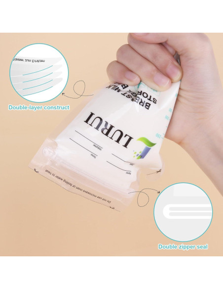 60 Bolsas de Almacenamiento de Leche Materna Lurui 240ml Sin BPA 60 Bolsas de Almacenamiento de Leche Materna Lurui 240ml Sin BPA