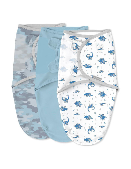 SwaddleMe Swaddle Original 100% Algodón Paquete de 3 Dino Azul 0-3 Meses SwaddleMe Swaddle Original 100% Algodón Paquete de 3 Dino Azul 0-3 Meses