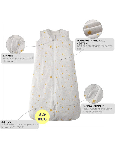 Saco de Sueño Owlivia Algodón Orgánico 2.5 TOG 12-18 Meses