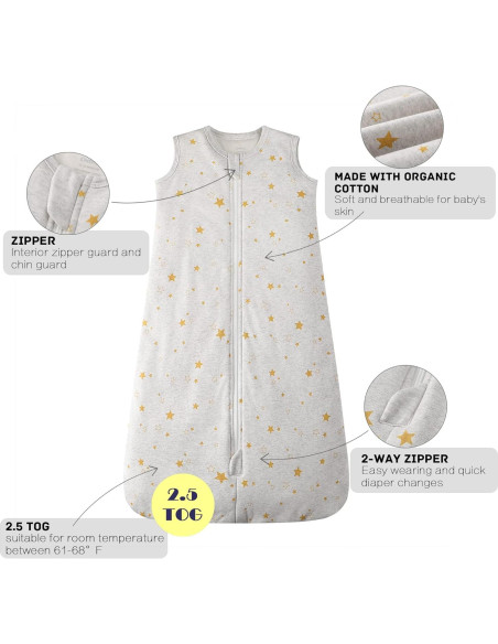 Saco de Sueño Owlivia Algodón Orgánico 2.5 TOG 12-18 Meses Saco de Sueño Owlivia Algodón Orgánico 2.5 TOG 12-18 Meses