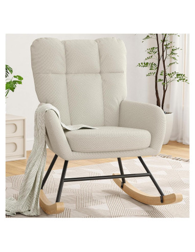 Silla Mecedora AYEASY RC016 Beige para Lactancia y Relax
