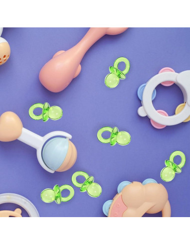 2 Mini Chupetes Acrílicos para Baby Shower - Decoración Verde