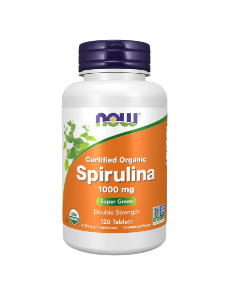 Suplemento de Espirulina Orgánica NOW 1000 mg - 120 Tabletas Suplemento de Espirulina Orgánica NOW 1000 mg - 120 Tabletas