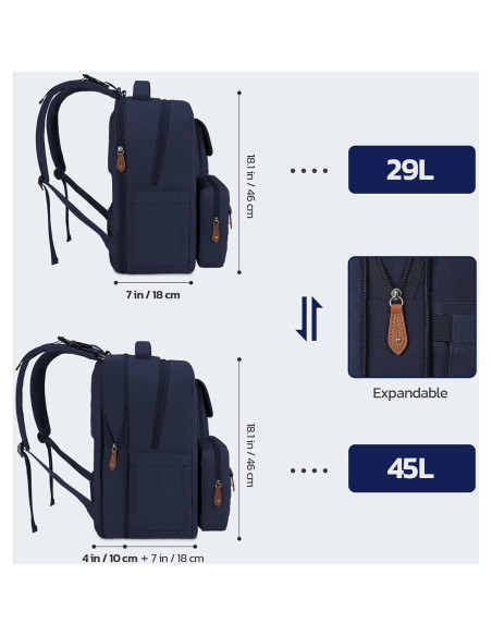Mochila para Pañales Maelstrom 45L Azul Marino Expandible Mochila para Pañales Maelstrom 45L Azul Marino Expandible