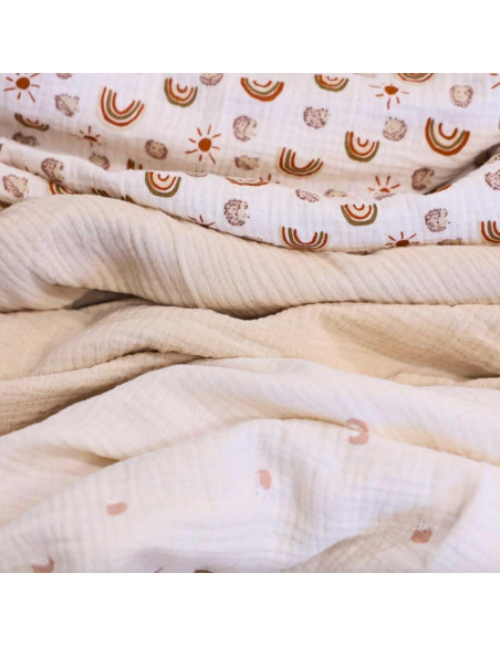 Mantas de Muselina MY LITTLE ZONE, Paquete de 3, 120x120cm Mantas de Muselina MY LITTLE ZONE, Paquete de 3, 120x120cm