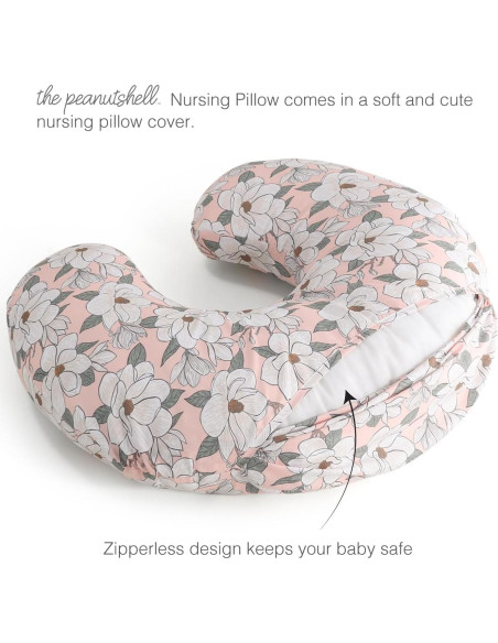 Cojín de Lactancia The Peanutshell Magnolia - Floral, Suave y Lavable Cojín de Lactancia The Peanutshell Magnolia - Floral, Suave y Lavable