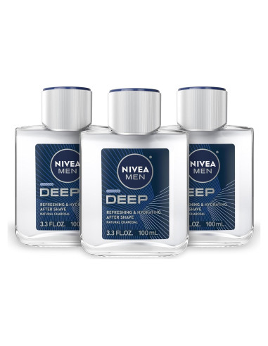 NIVEA Men DEEP After Shave Hidratante Carbón Natural 3x97.6ml