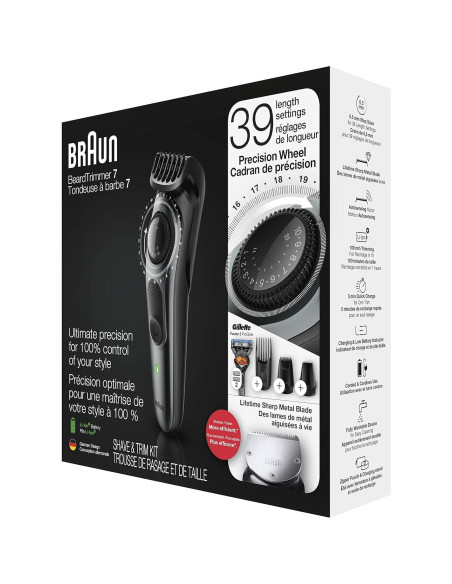 Recortadora de Barba Braun BT7240 Inalámbrica 10 Piezas Recortadora de Barba Braun BT7240 Inalámbrica 10 Piezas
