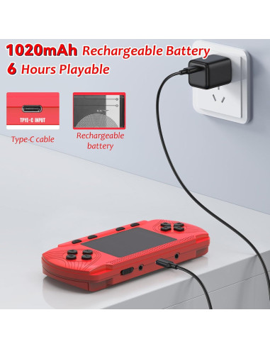 Consola de Juego Portátil GAMPLAE 258 Juegos 3.0" Pantalla