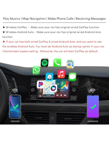 Adaptador USB MMB Inalámbrico CarPlay y Android Auto 2025