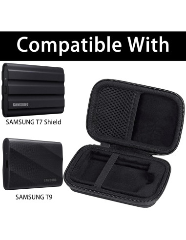 Funda Dura co2CREA para Samsung T7 Shield/T9 SSD Negra