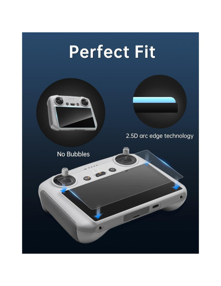 Paquete de 3 Protectores de Pantalla Vidrio Templado DJI RC/RC2 Paquete de 3 Protectores de Pantalla Vidrio Templado DJI RC/RC2