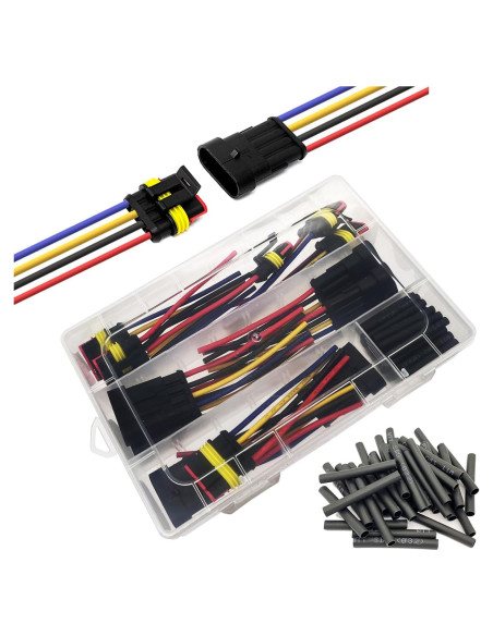 Kit de Conectores Eléctricos a Prueba de Agua 4 Pines Twippo 16 AWG Kit de Conectores Eléctricos a Prueba de Agua 4 Pines Twippo 16 AWG