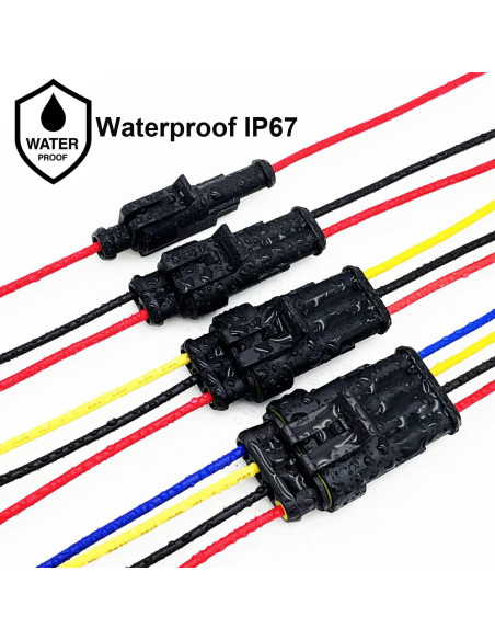 Kit de Conectores Eléctricos a Prueba de Agua 4 Pines Twippo 16 AWG Kit de Conectores Eléctricos a Prueba de Agua 4 Pines Twippo 16 AWG