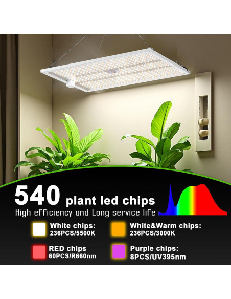 Luz de Crecimiento para Plantas Yadoker 100W con 540 LEDs Luz de Crecimiento para Plantas Yadoker 100W con 540 LEDs
