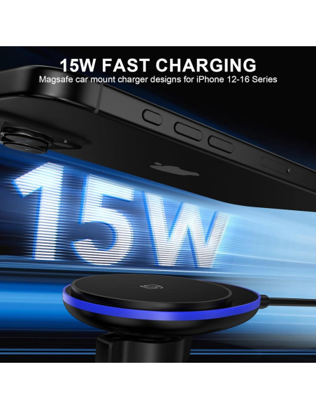Cargador Inalámbrico Magnético para Auto 15W SHENZHEN Cargador Inalámbrico Magnético para Auto 15W SHENZHEN
