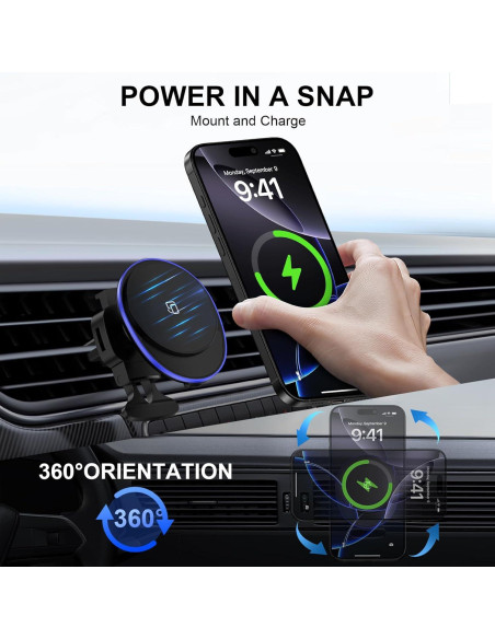 Cargador Inalámbrico Magnético para Auto 15W SHENZHEN Cargador Inalámbrico Magnético para Auto 15W SHENZHEN